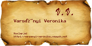 Varsányi Veronika névjegykártya